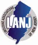 The lanj logo with the state of new jersey.